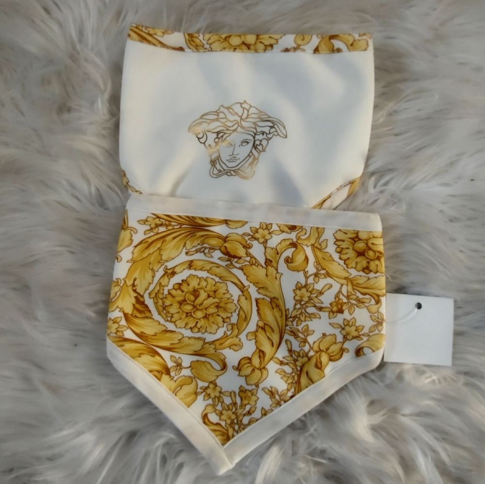 Versace 2pk Baroque print Bibs